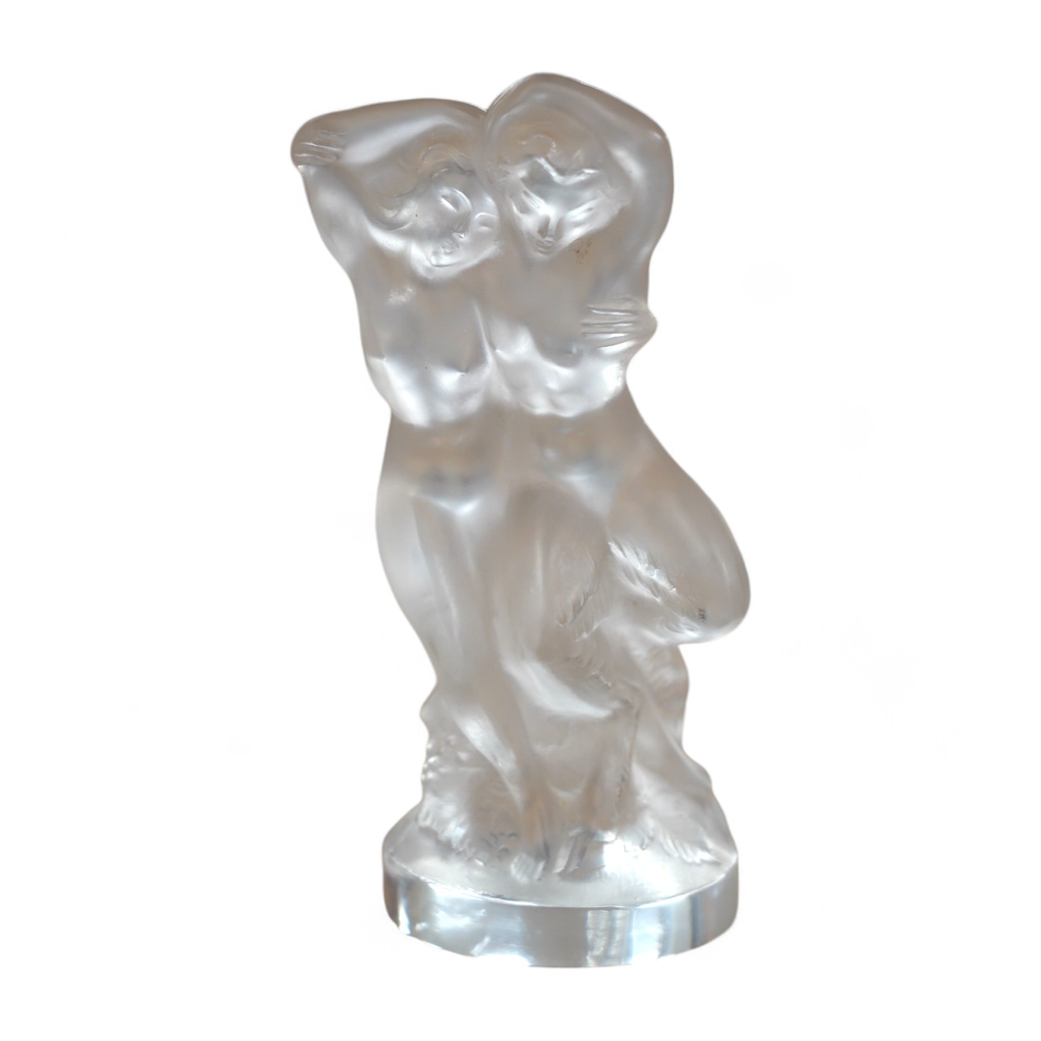 A modern Lalique nude group, 13.5cm high. Condition - good